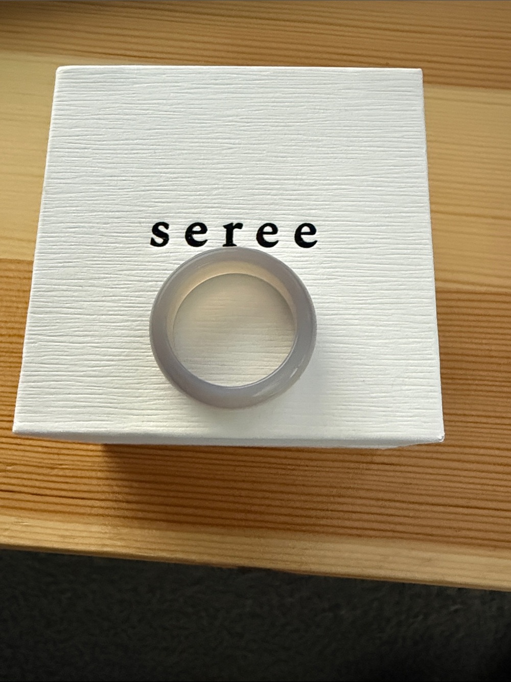 Seree Mist-Grey Purple Jade Stone Ring